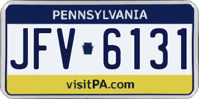 PA license plate JFV6131