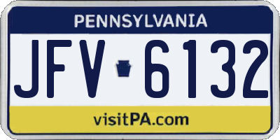 PA license plate JFV6132