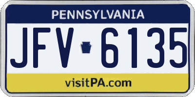 PA license plate JFV6135