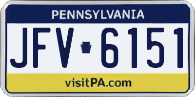 PA license plate JFV6151