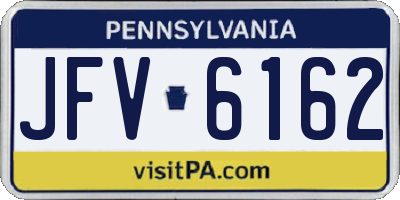 PA license plate JFV6162