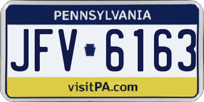 PA license plate JFV6163