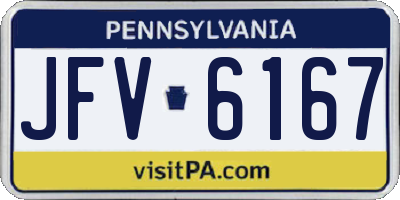 PA license plate JFV6167