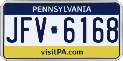 PA license plate JFV6168