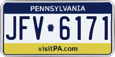 PA license plate JFV6171
