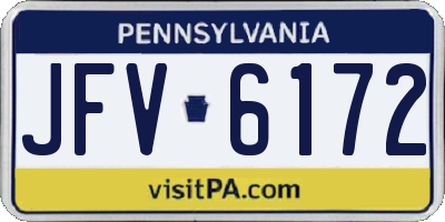 PA license plate JFV6172