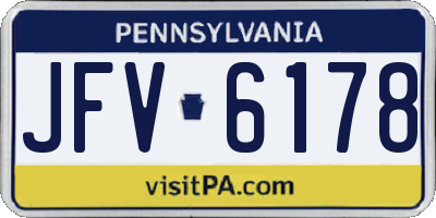 PA license plate JFV6178