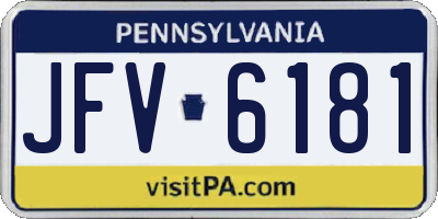 PA license plate JFV6181