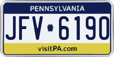 PA license plate JFV6190