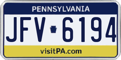 PA license plate JFV6194