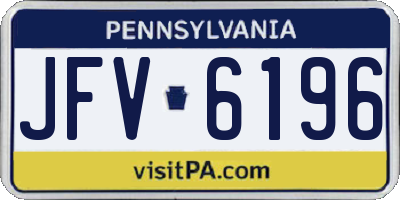 PA license plate JFV6196