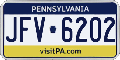 PA license plate JFV6202