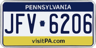 PA license plate JFV6206