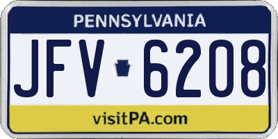 PA license plate JFV6208