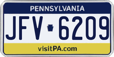 PA license plate JFV6209