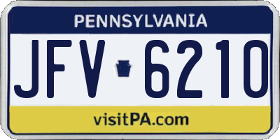 PA license plate JFV6210