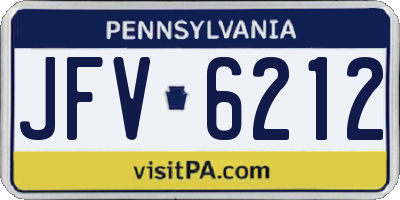 PA license plate JFV6212