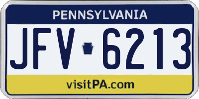 PA license plate JFV6213