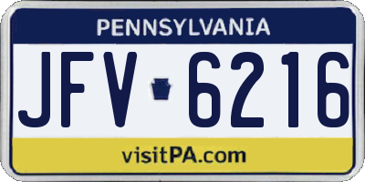 PA license plate JFV6216