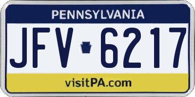 PA license plate JFV6217