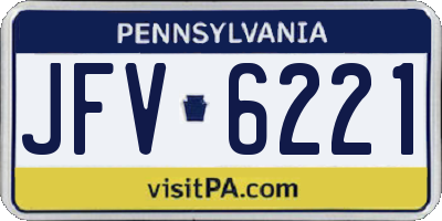 PA license plate JFV6221