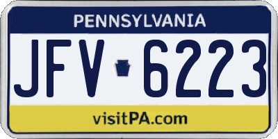 PA license plate JFV6223