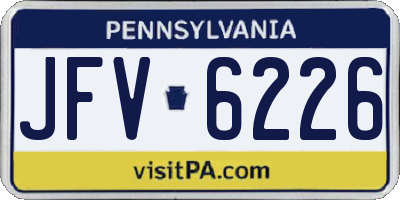 PA license plate JFV6226
