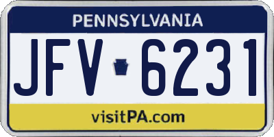 PA license plate JFV6231
