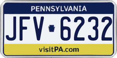 PA license plate JFV6232