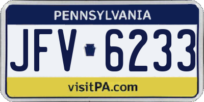 PA license plate JFV6233