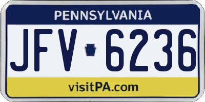 PA license plate JFV6236