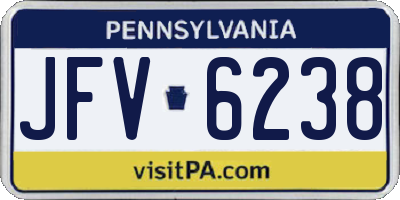 PA license plate JFV6238