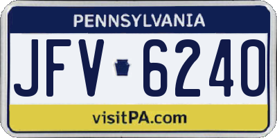 PA license plate JFV6240