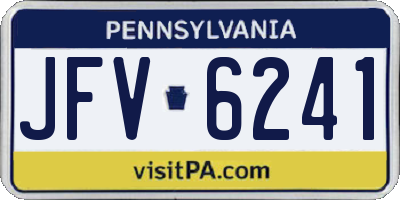 PA license plate JFV6241