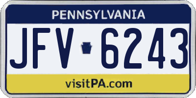 PA license plate JFV6243