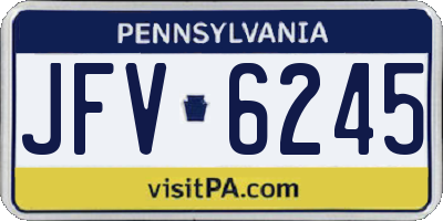 PA license plate JFV6245