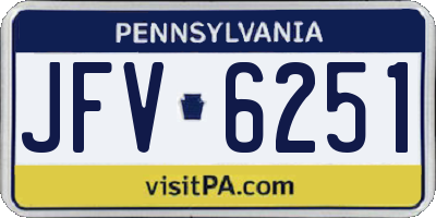 PA license plate JFV6251