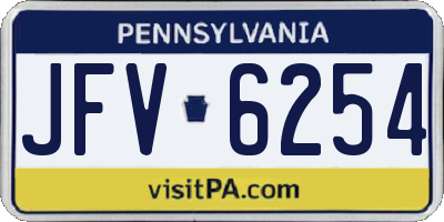 PA license plate JFV6254