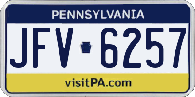 PA license plate JFV6257