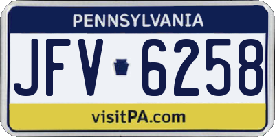 PA license plate JFV6258