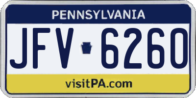 PA license plate JFV6260