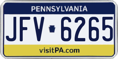 PA license plate JFV6265
