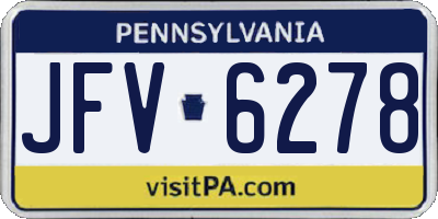 PA license plate JFV6278