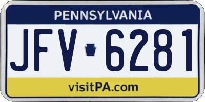 PA license plate JFV6281
