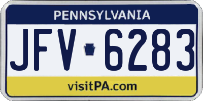 PA license plate JFV6283