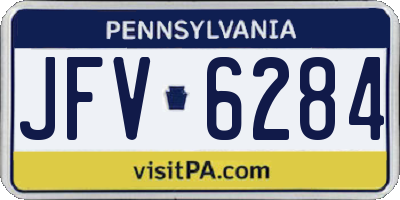 PA license plate JFV6284