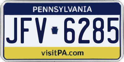 PA license plate JFV6285