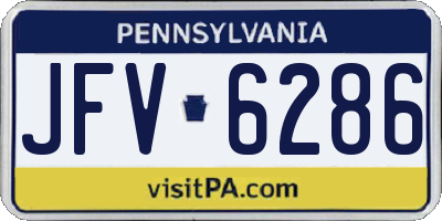 PA license plate JFV6286
