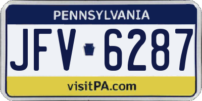 PA license plate JFV6287