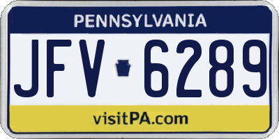 PA license plate JFV6289